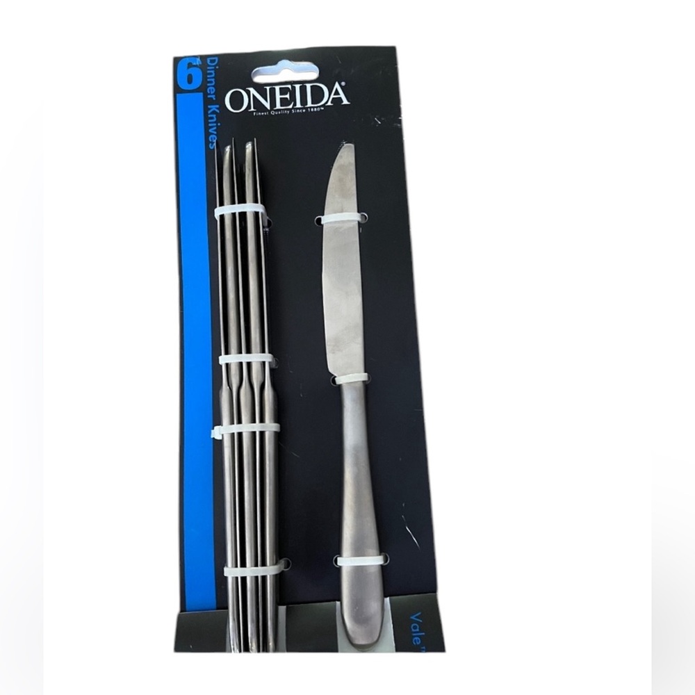 One Package of 6 Oneida Vale Stainless Steel Dinner Knives